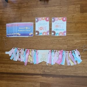 🍩 Sweet One Highchair Banner 8 Placemats 2 Cardstock Signs